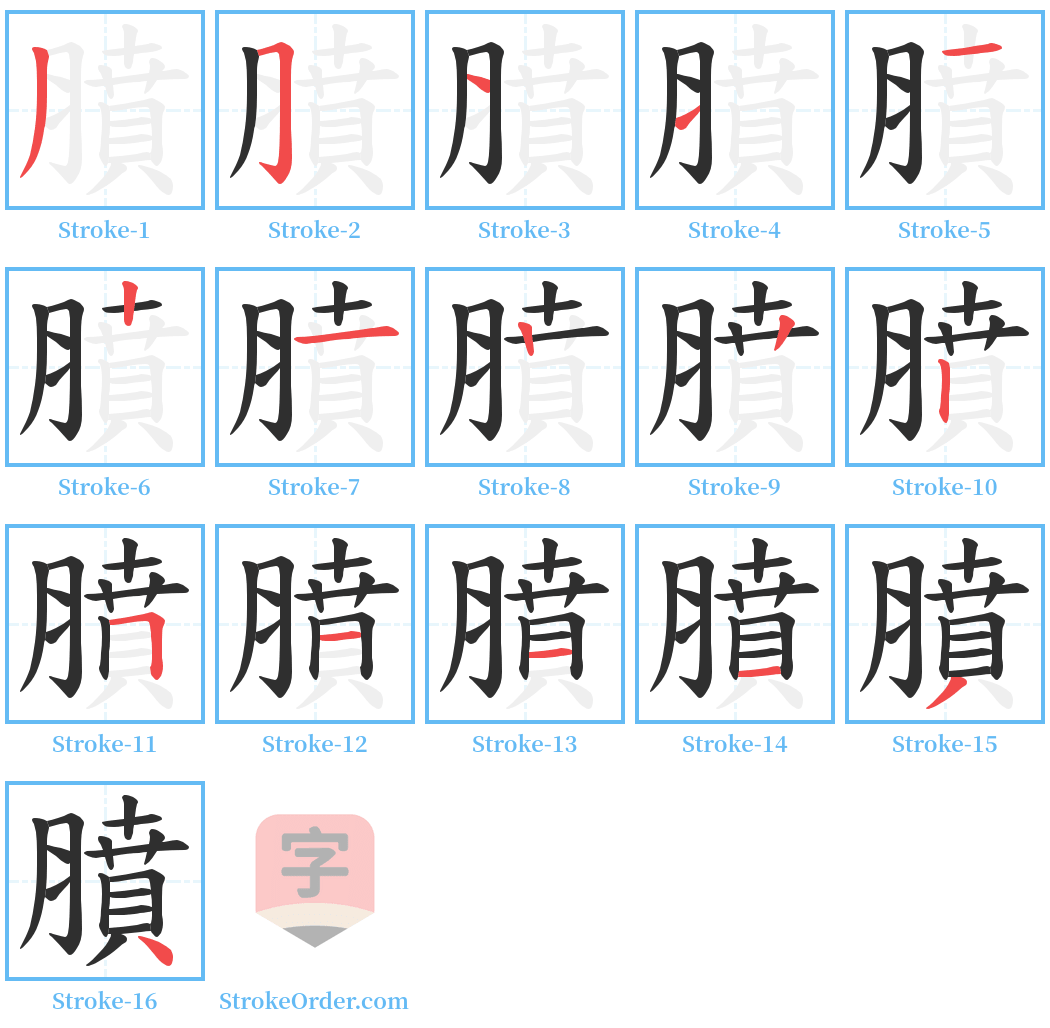 膹 Stroke Order Diagrams