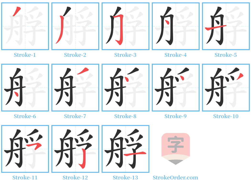 艀 Stroke Order Diagrams