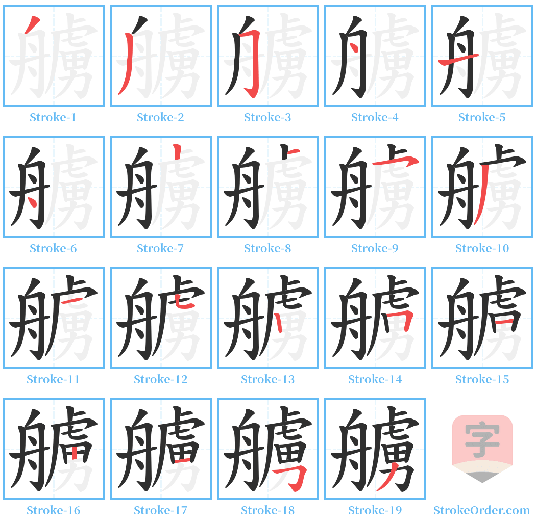 艣 Stroke Order Diagrams