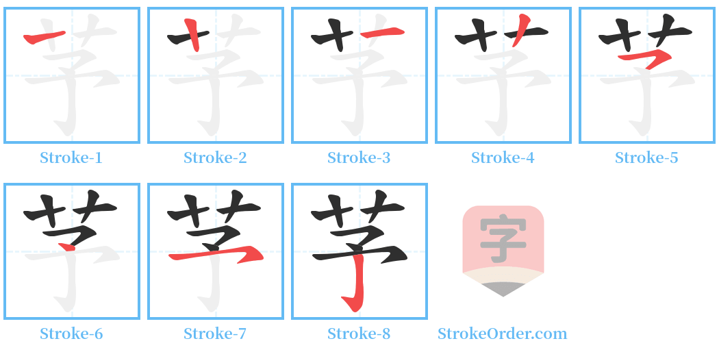 芧 Stroke Order Diagrams