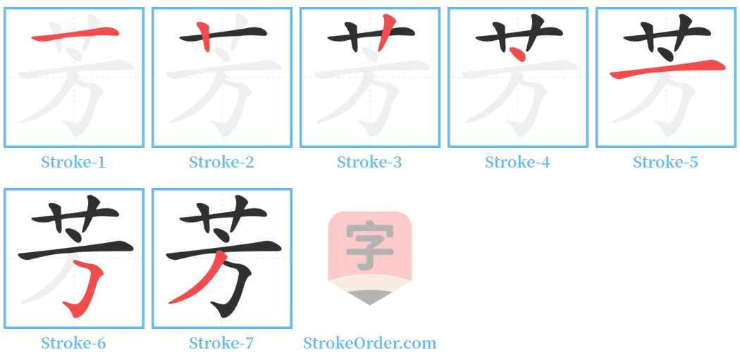 芳 Stroke Order Diagrams