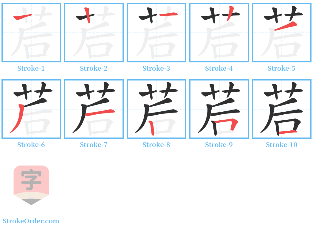 茩 Stroke Order Diagrams