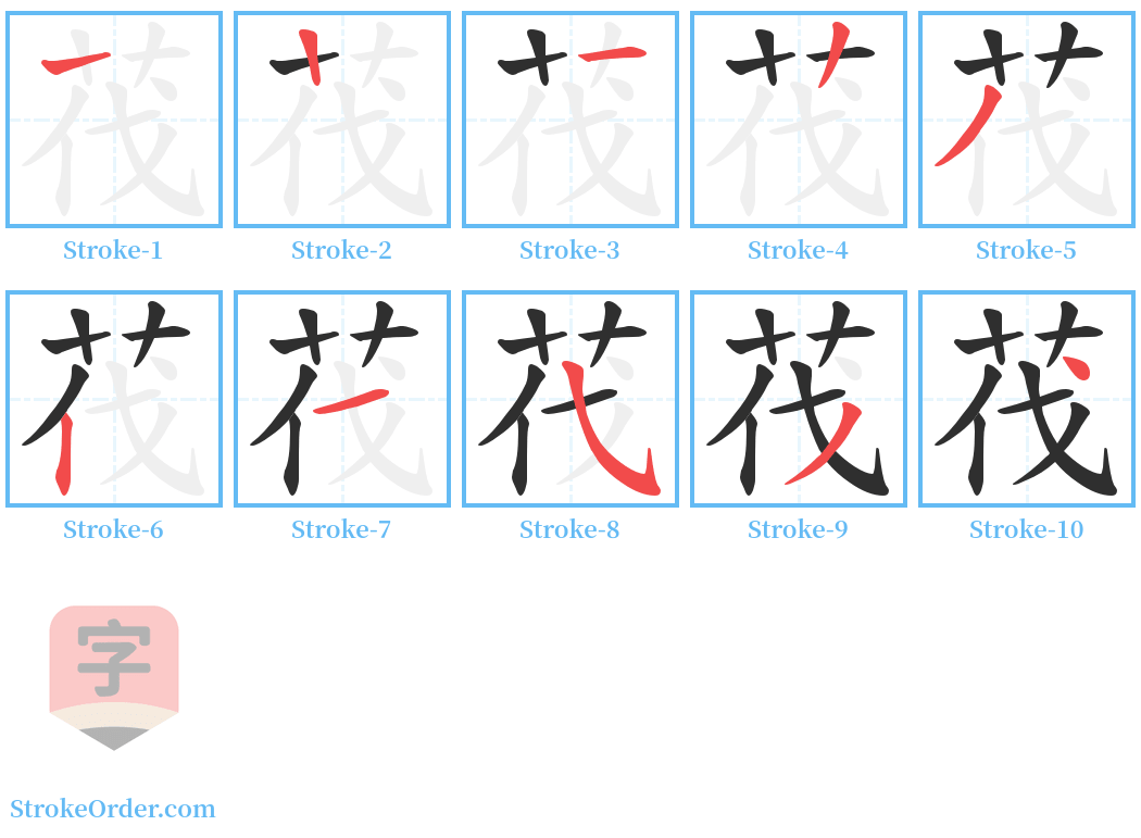 茷 Stroke Order Diagrams