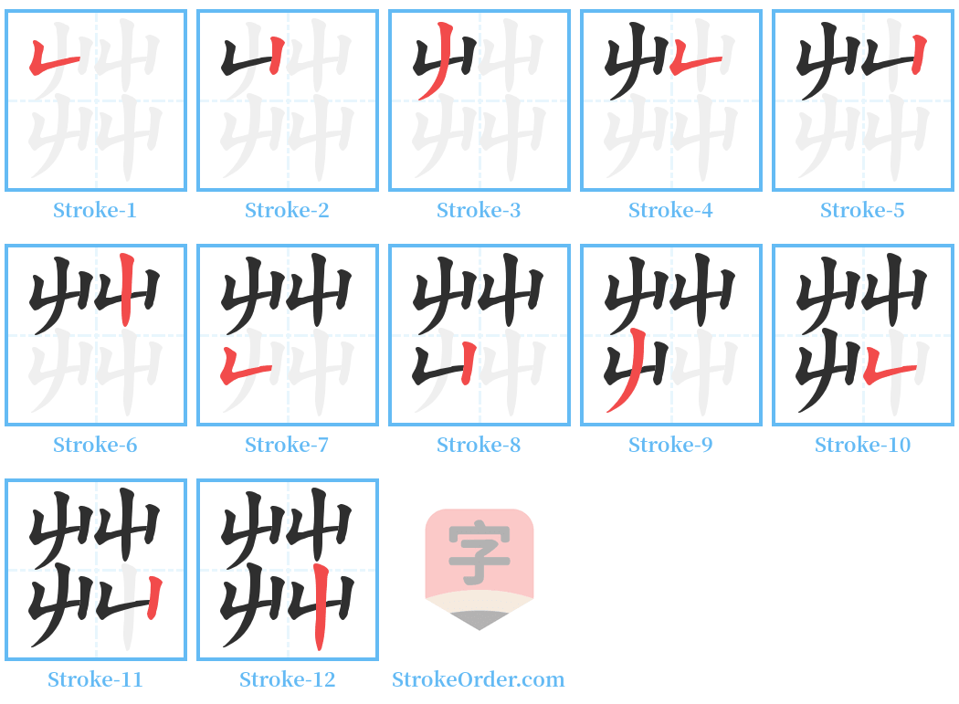 茻 Stroke Order Diagrams