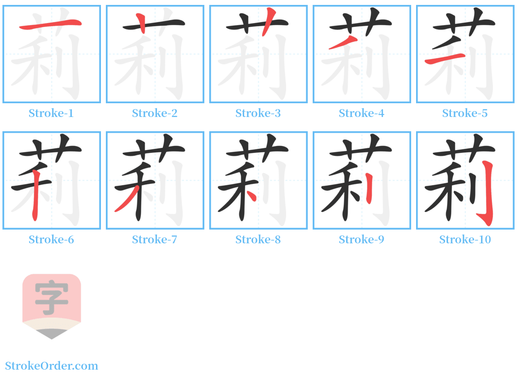 莉 Stroke Order Diagrams