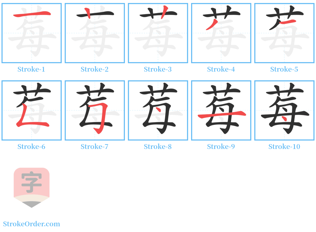 莓 Stroke Order Diagrams