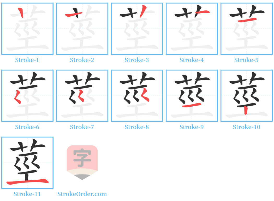 莖 Stroke Order Diagrams