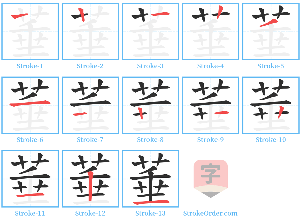 菙 Stroke Order Diagrams