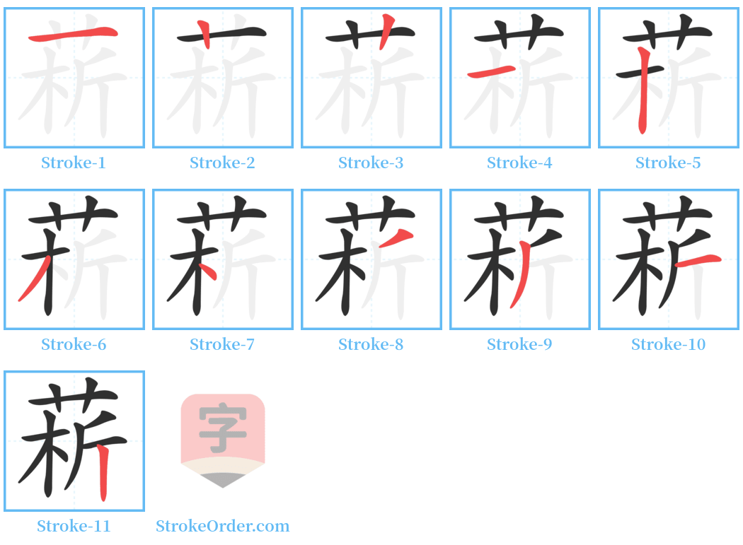 菥 Stroke Order Diagrams