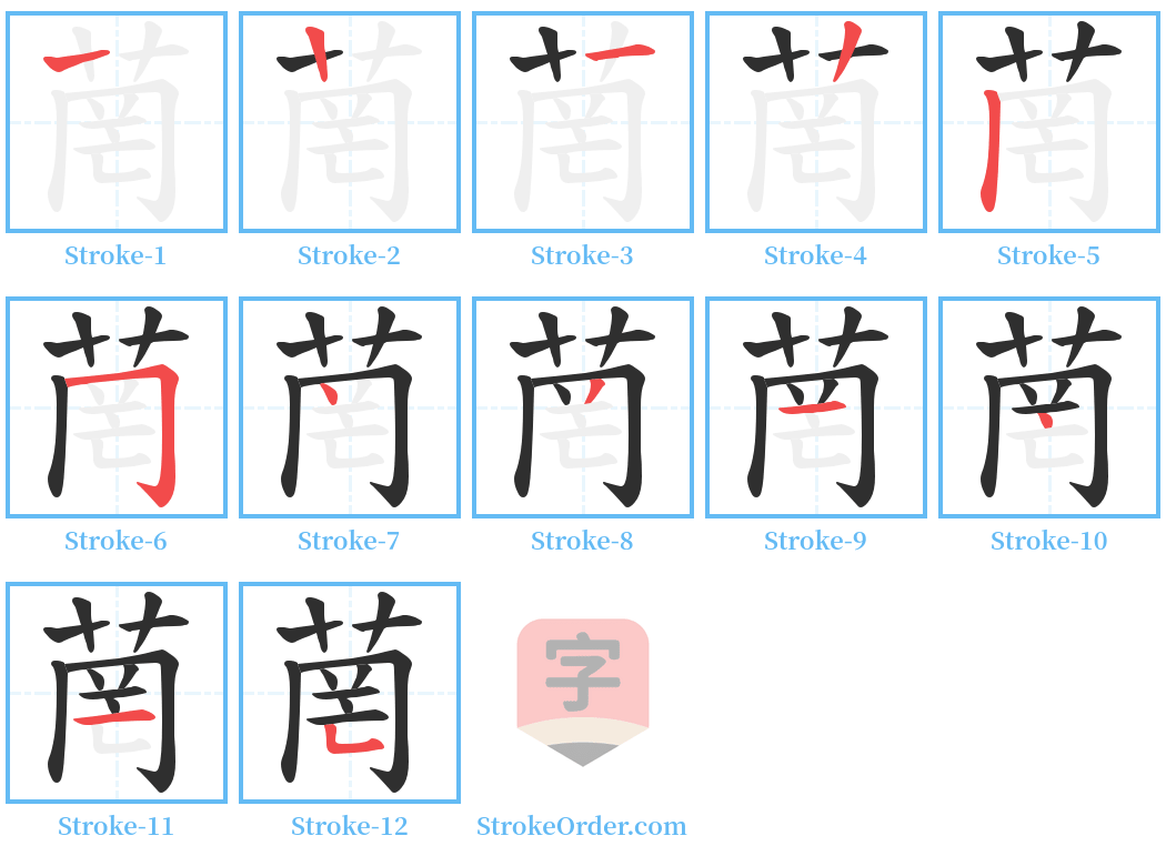 菵 Stroke Order Diagrams