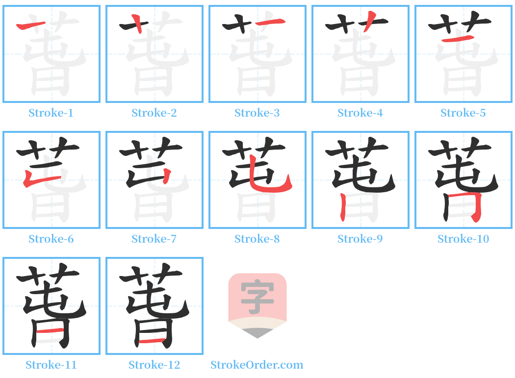 萅 Stroke Order Diagrams