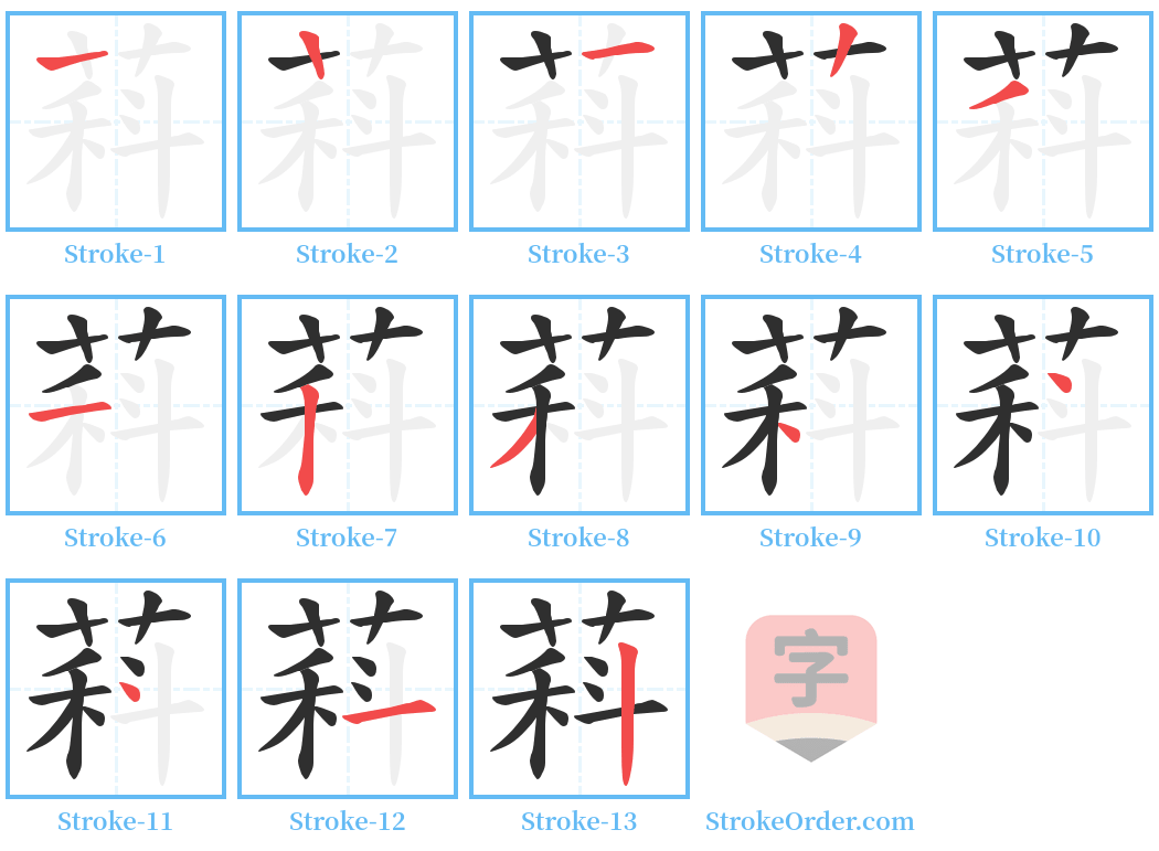 萪 Stroke Order Diagrams