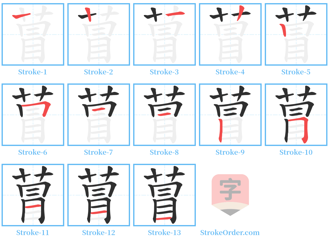 萺 Stroke Order Diagrams