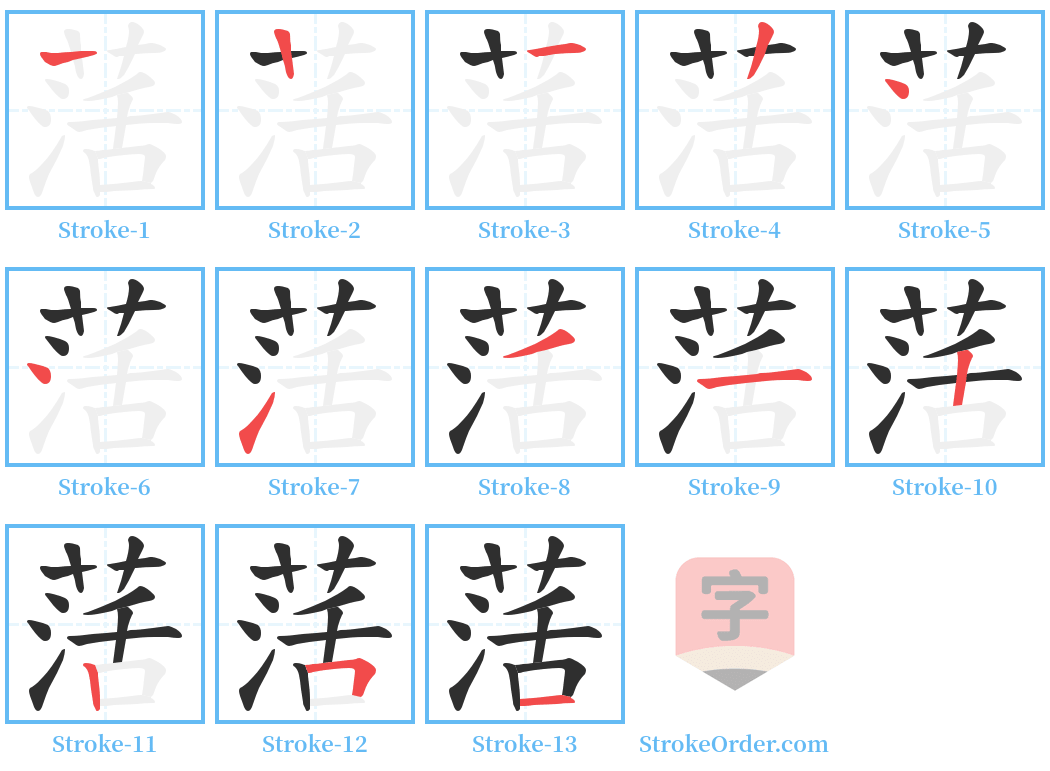 萿 Stroke Order Diagrams