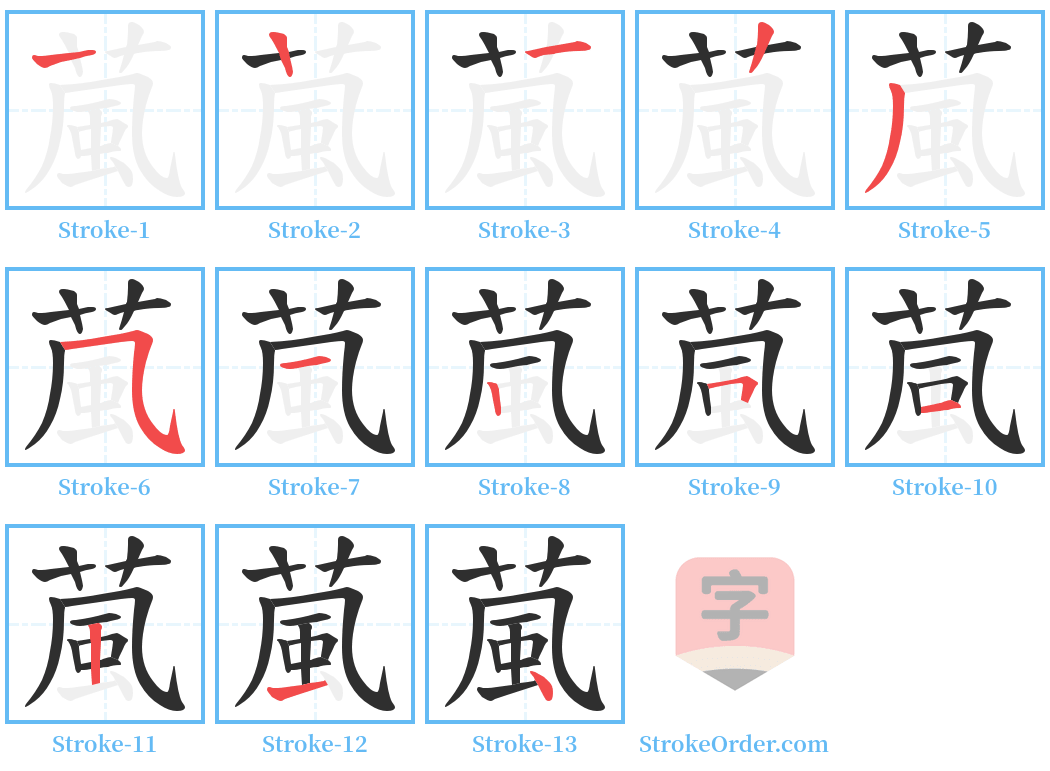 葻 Stroke Order Diagrams