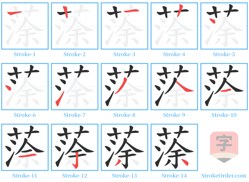 蒤 Stroke Order Diagrams