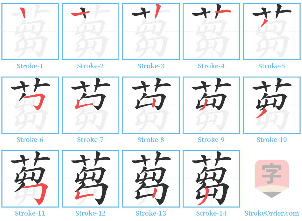 蒭 Stroke Order Diagrams