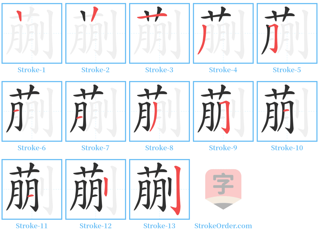 蒯 Stroke Order Diagrams