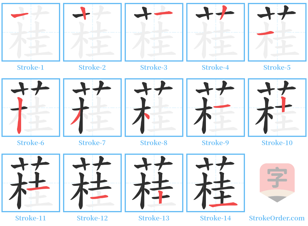 蓕 Stroke Order Diagrams