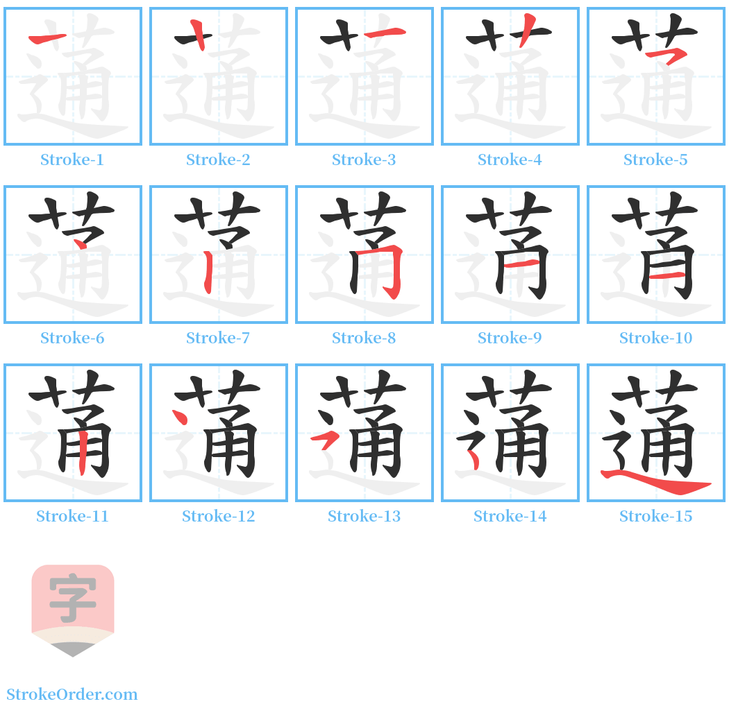 蓪 Stroke Order Diagrams