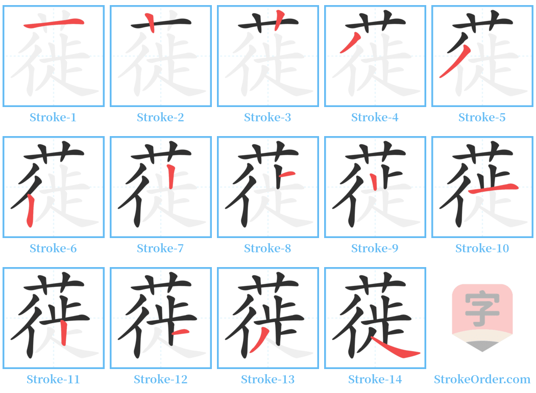 蓰 Stroke Order Diagrams