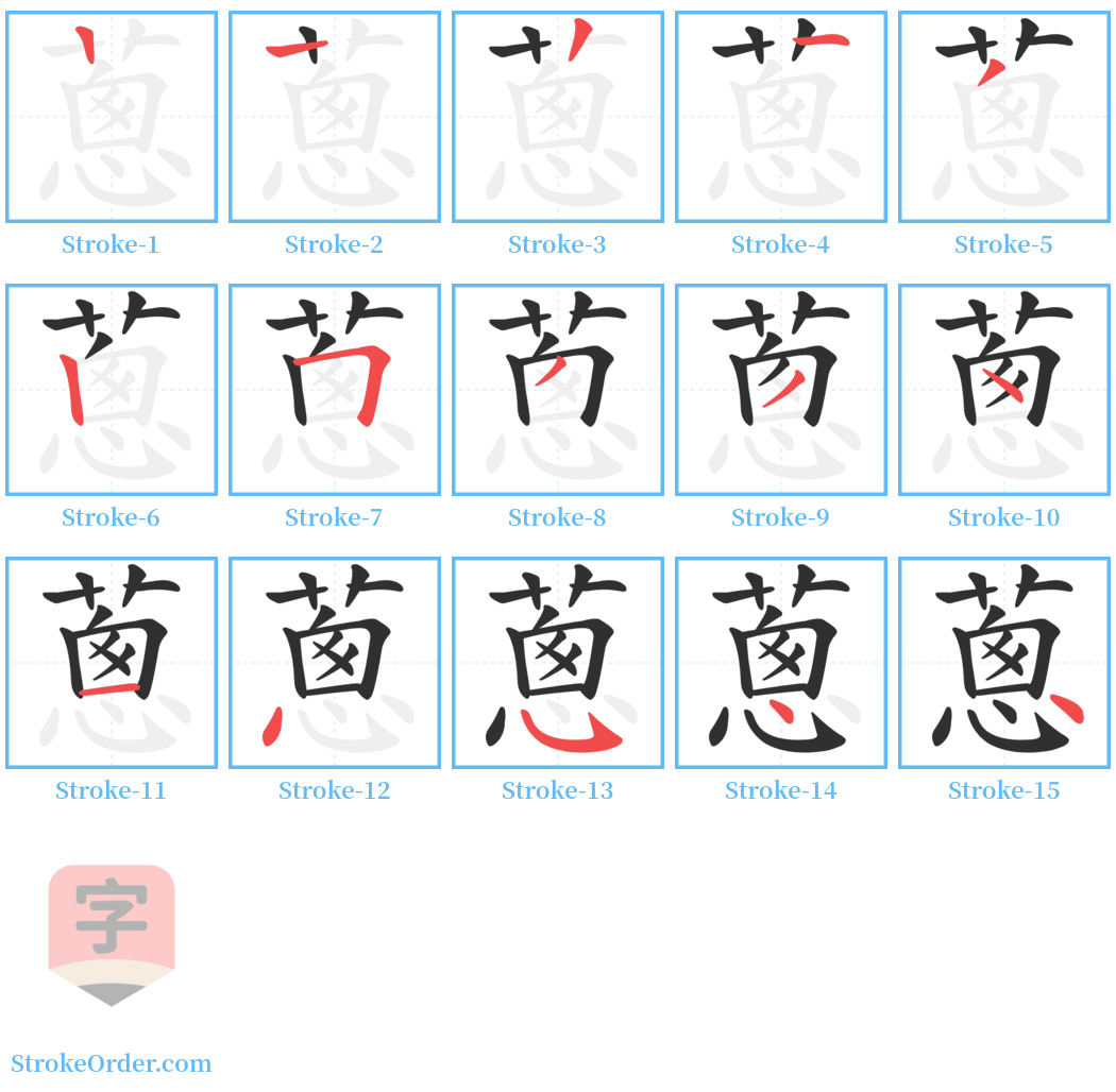 蔥 Stroke Order Diagrams