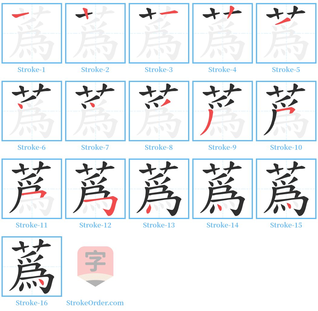 蔿 Stroke Order Diagrams