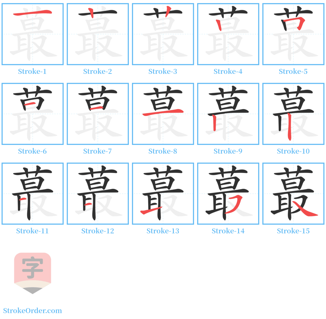 蕞 Stroke Order Diagrams