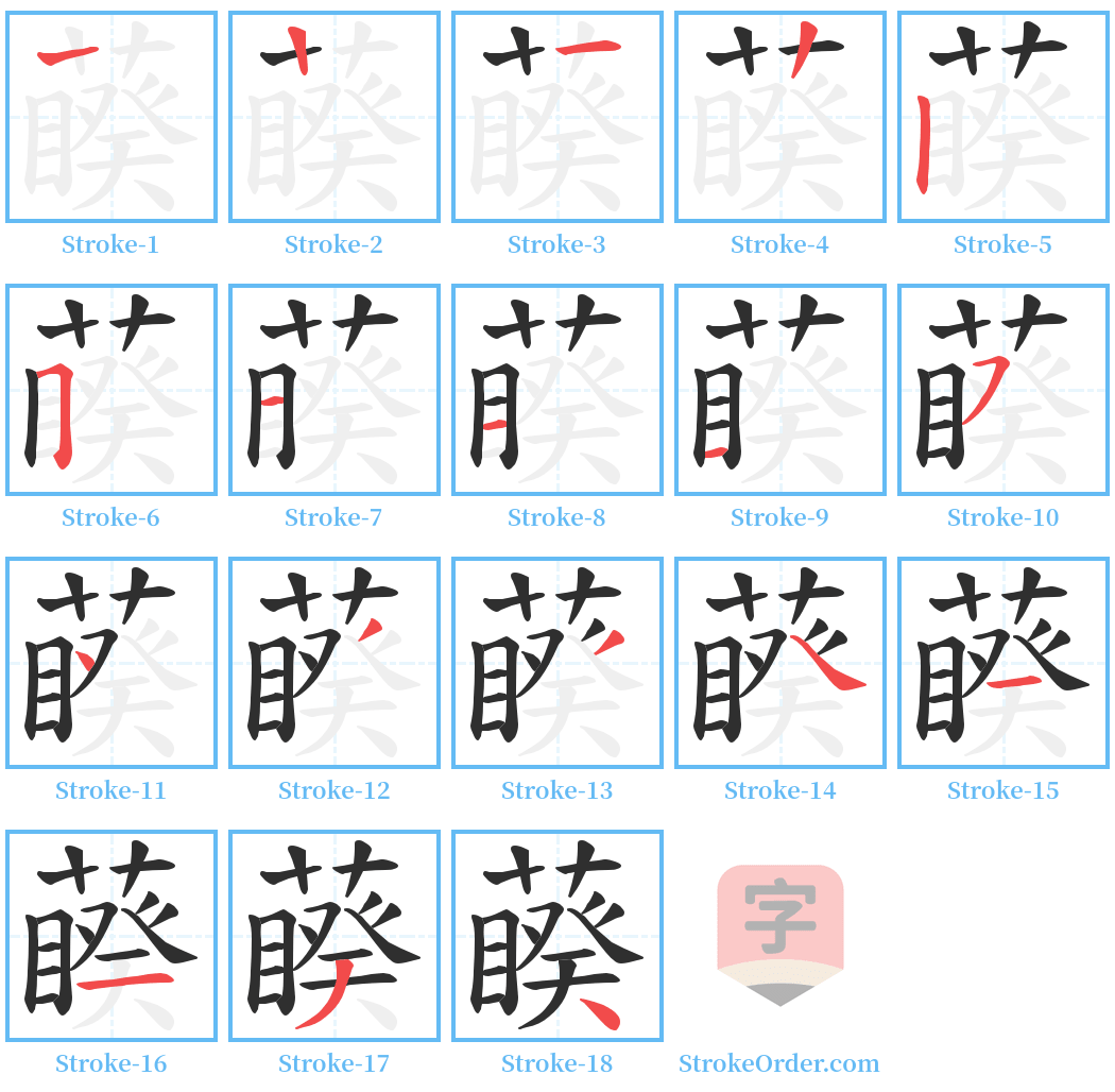 藈 Stroke Order Diagrams