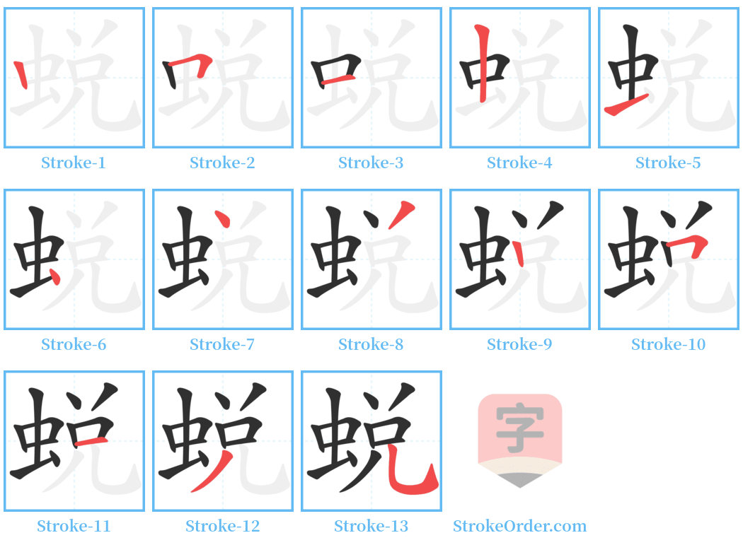 蛻 Stroke Order Diagrams