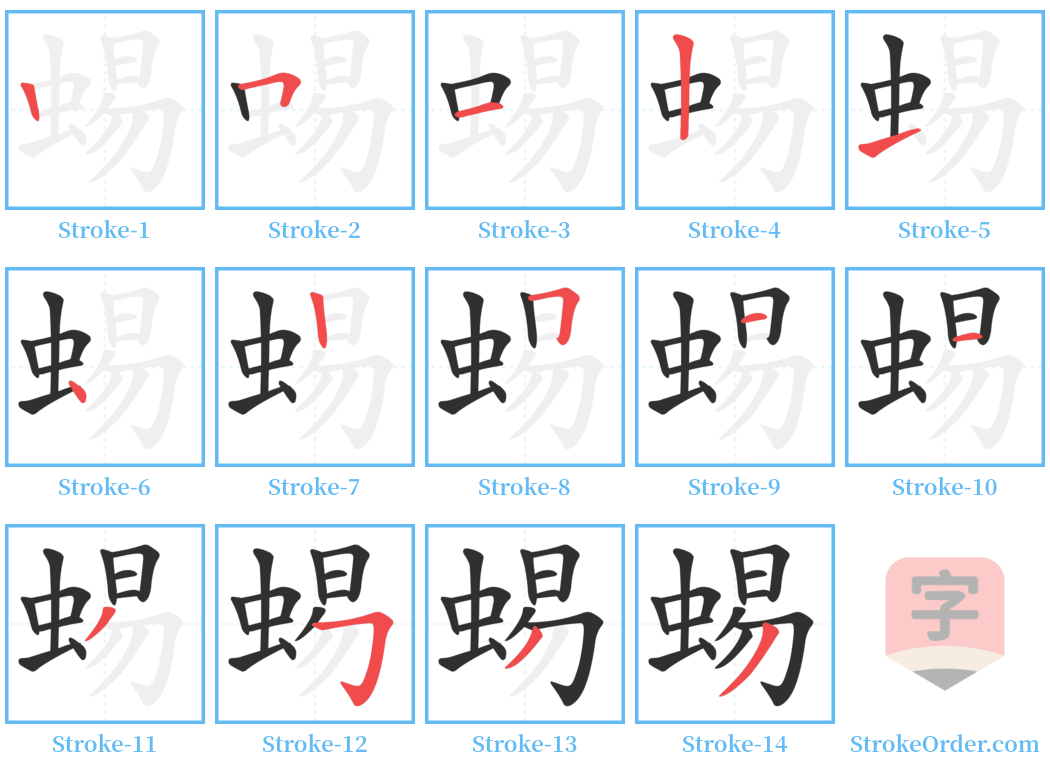 蜴 Stroke Order Diagrams