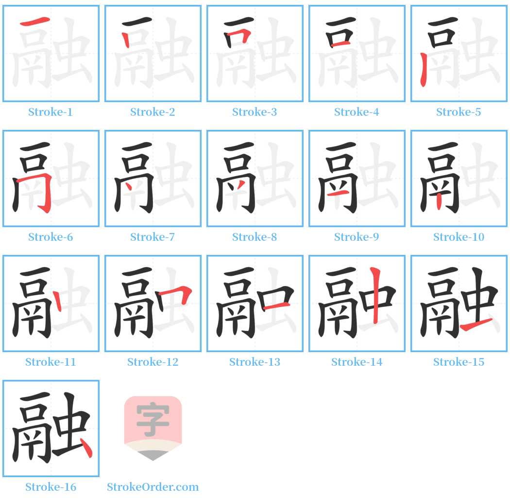 融 Stroke Order Diagrams