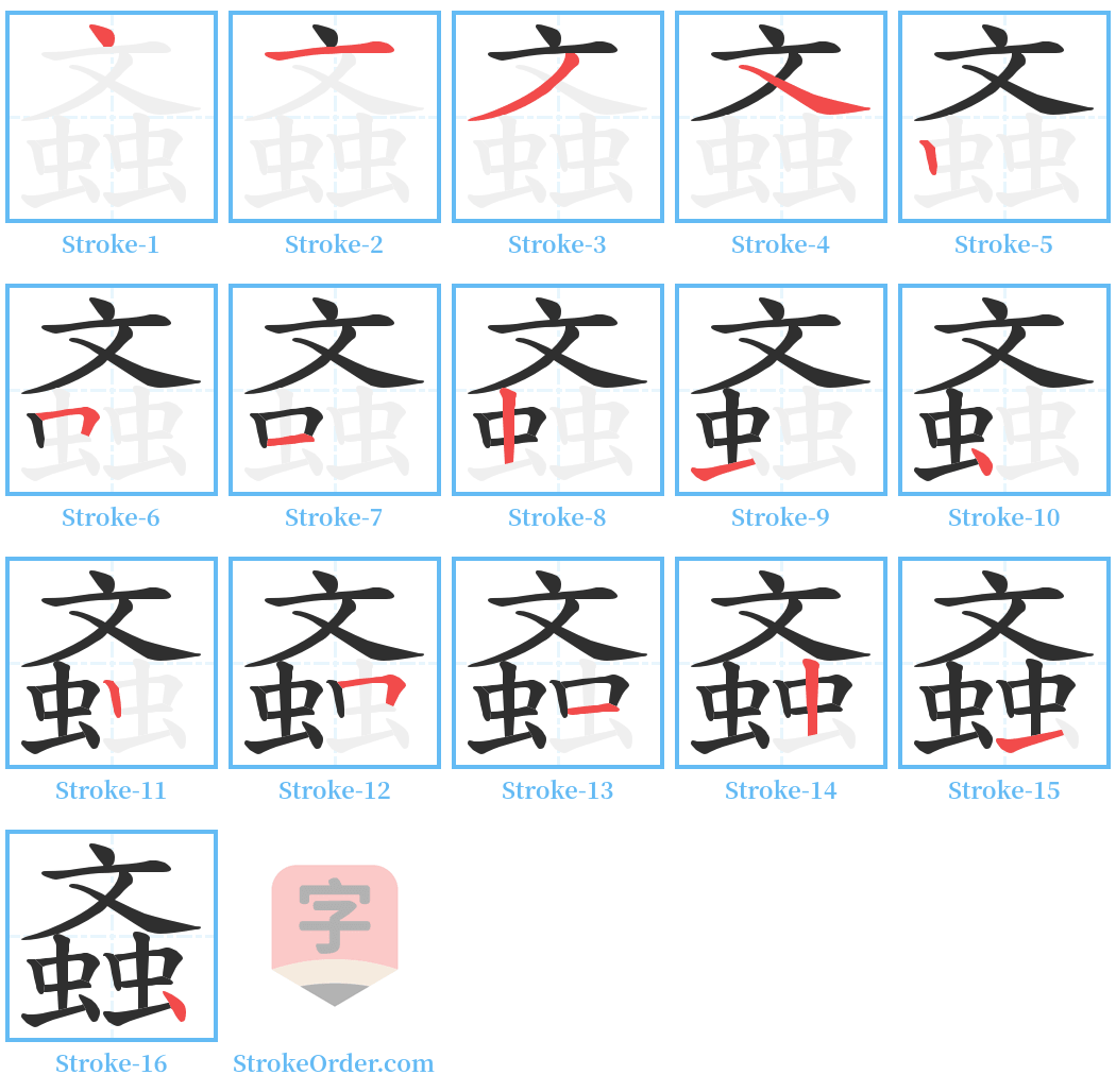 螡 Stroke Order Diagrams