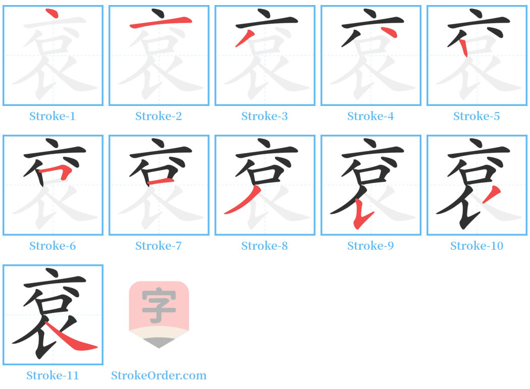 袞 Stroke Order Diagrams