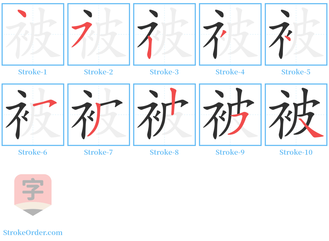 被 Stroke Order Diagrams