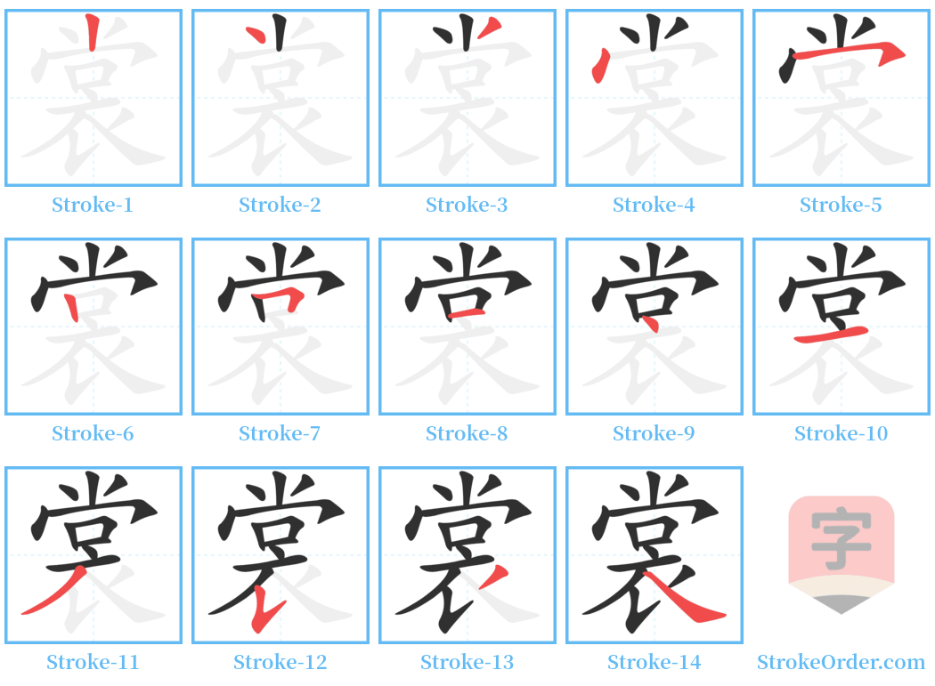 裳 Stroke Order Diagrams