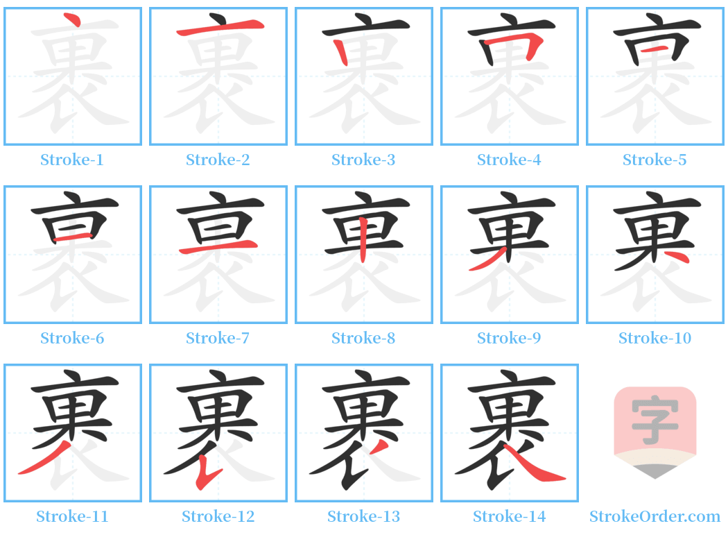 裹 Stroke Order Diagrams