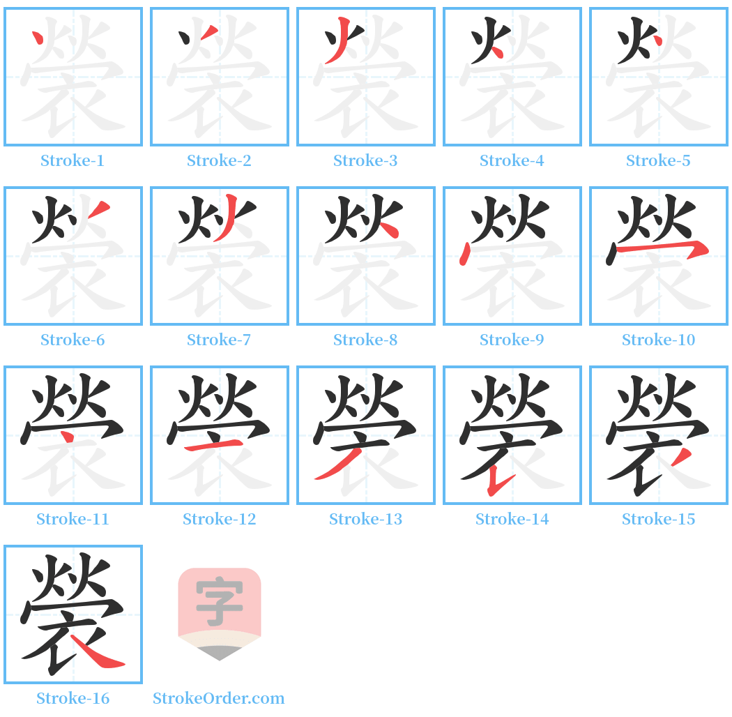 褮 Stroke Order Diagrams