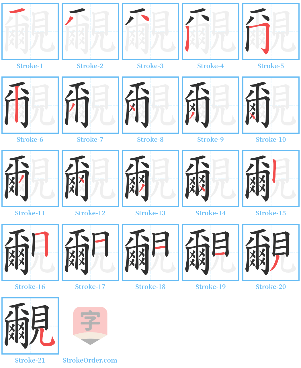 覼 Stroke Order Diagrams