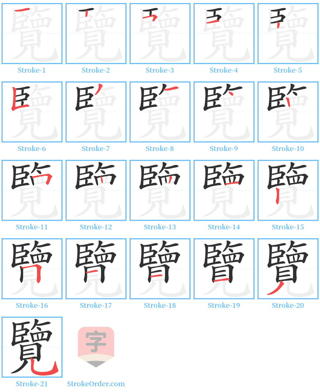 覽 Stroke Order Diagrams