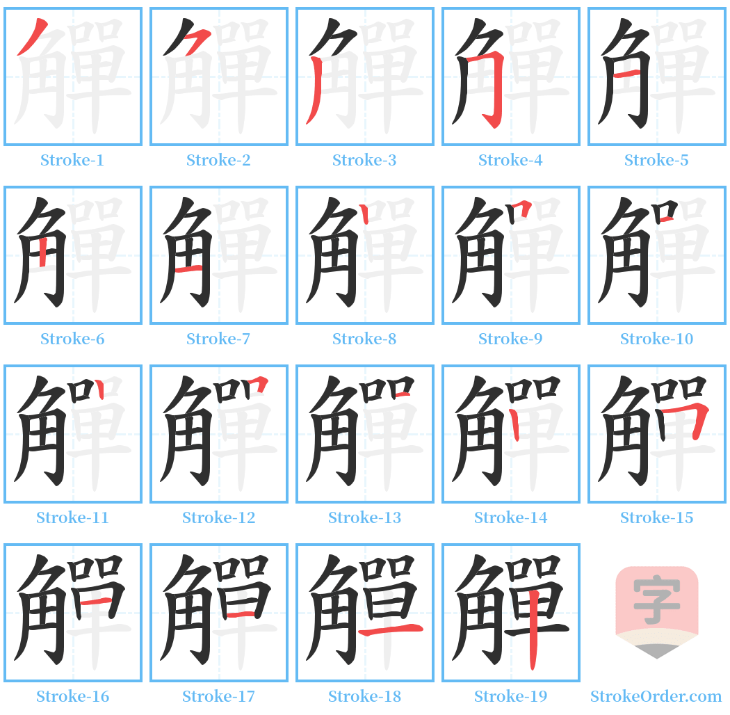 觶 Stroke Order Diagrams