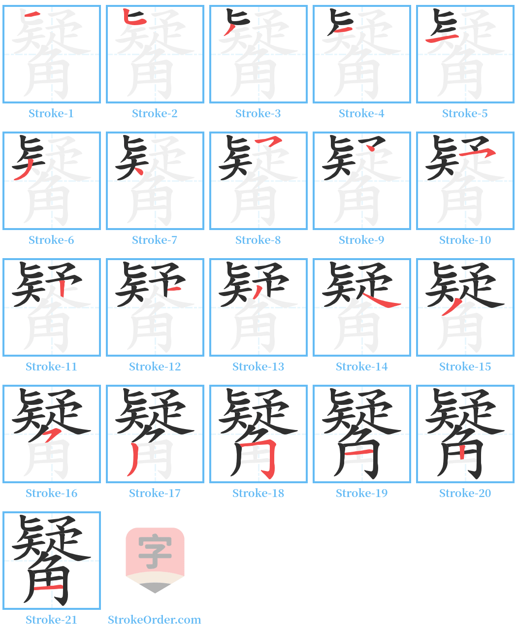 觺 Stroke Order Diagrams