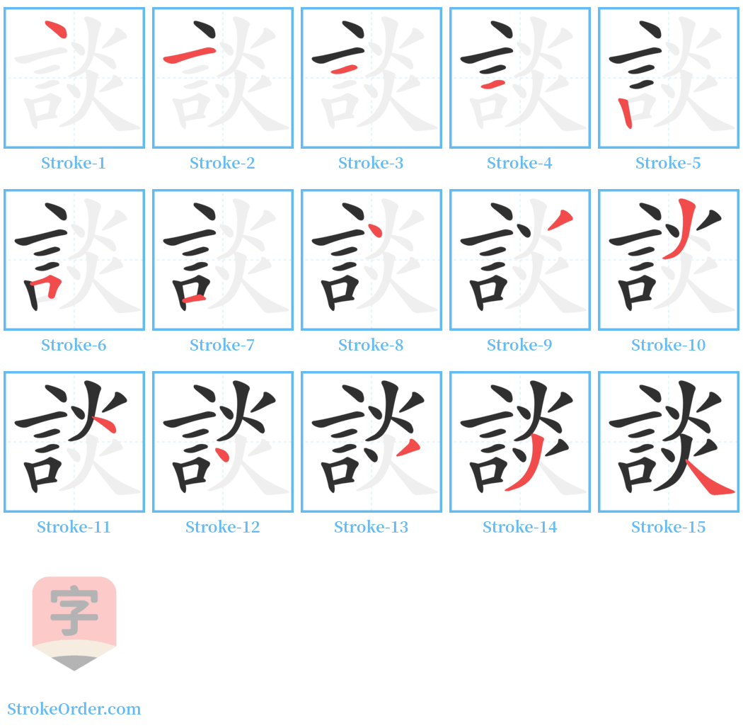 談 Stroke Order Diagrams