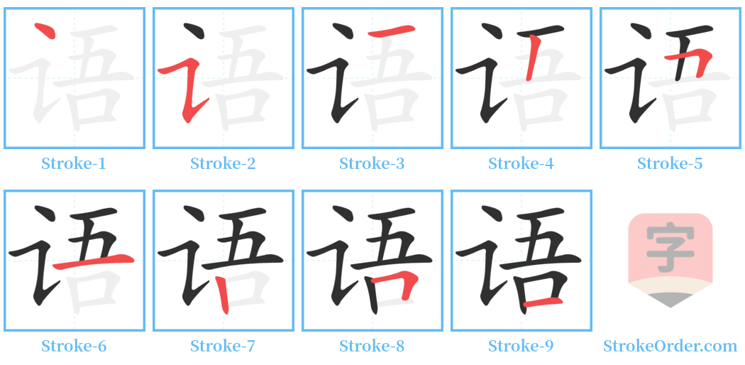 语 Stroke Order Diagrams