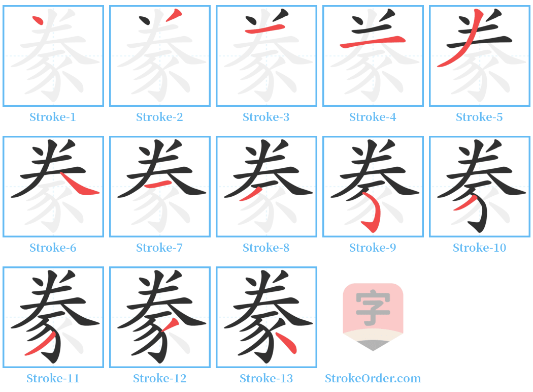 豢 Stroke Order Diagrams