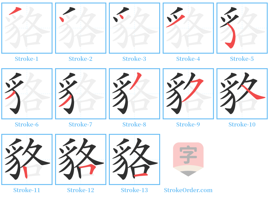 貉 Stroke Order Diagrams