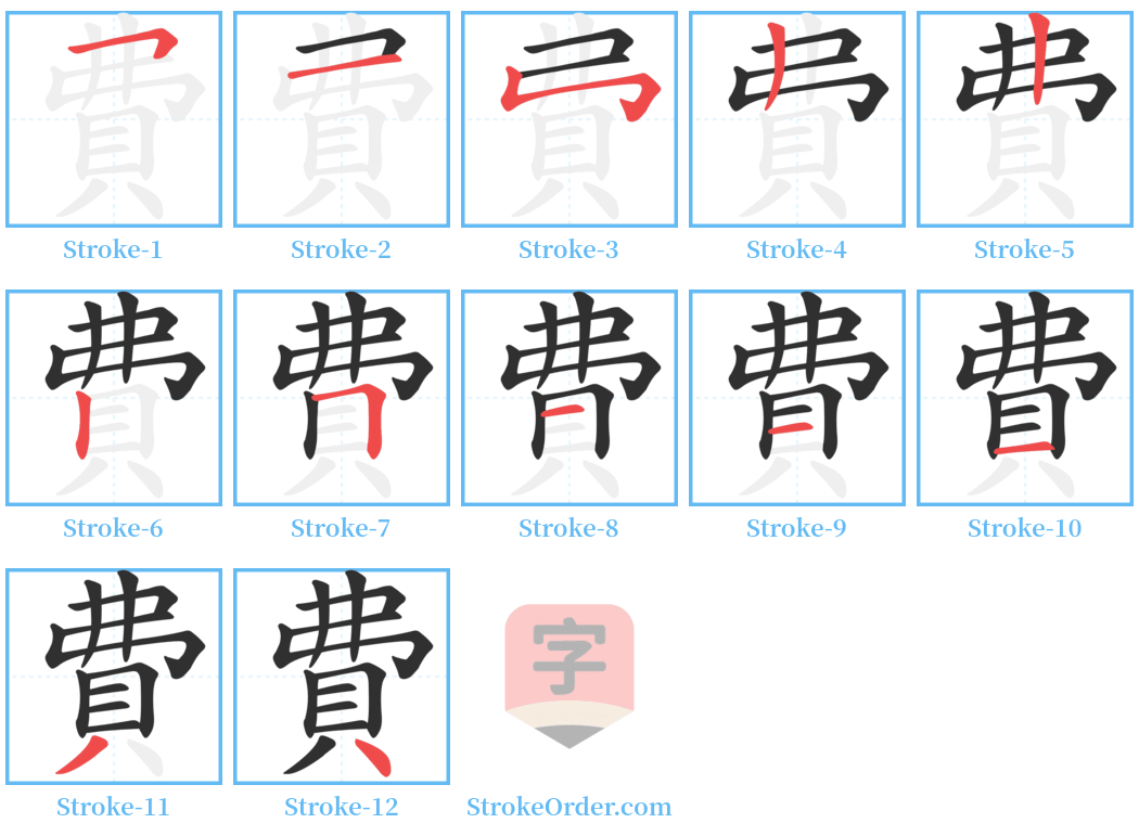 費 Stroke Order Diagrams