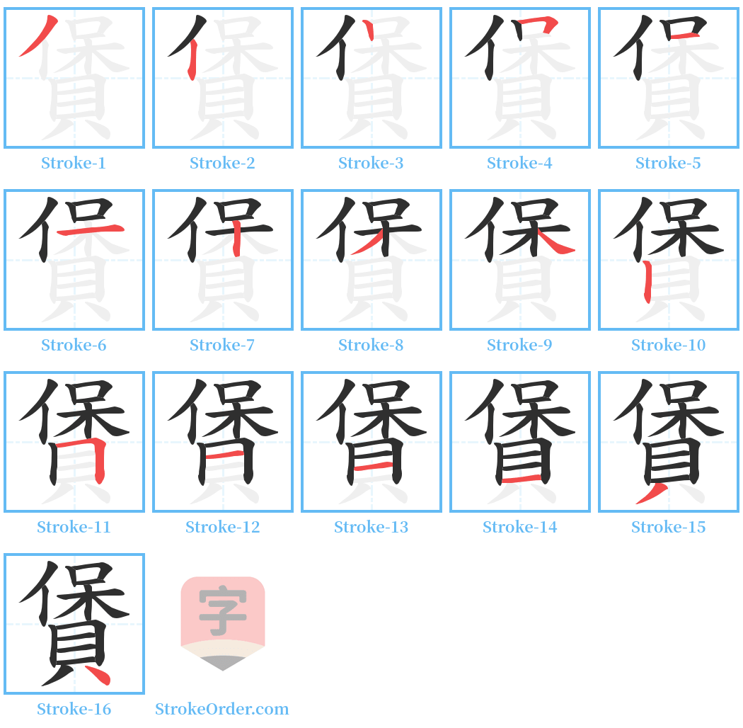 賲 Stroke Order Diagrams