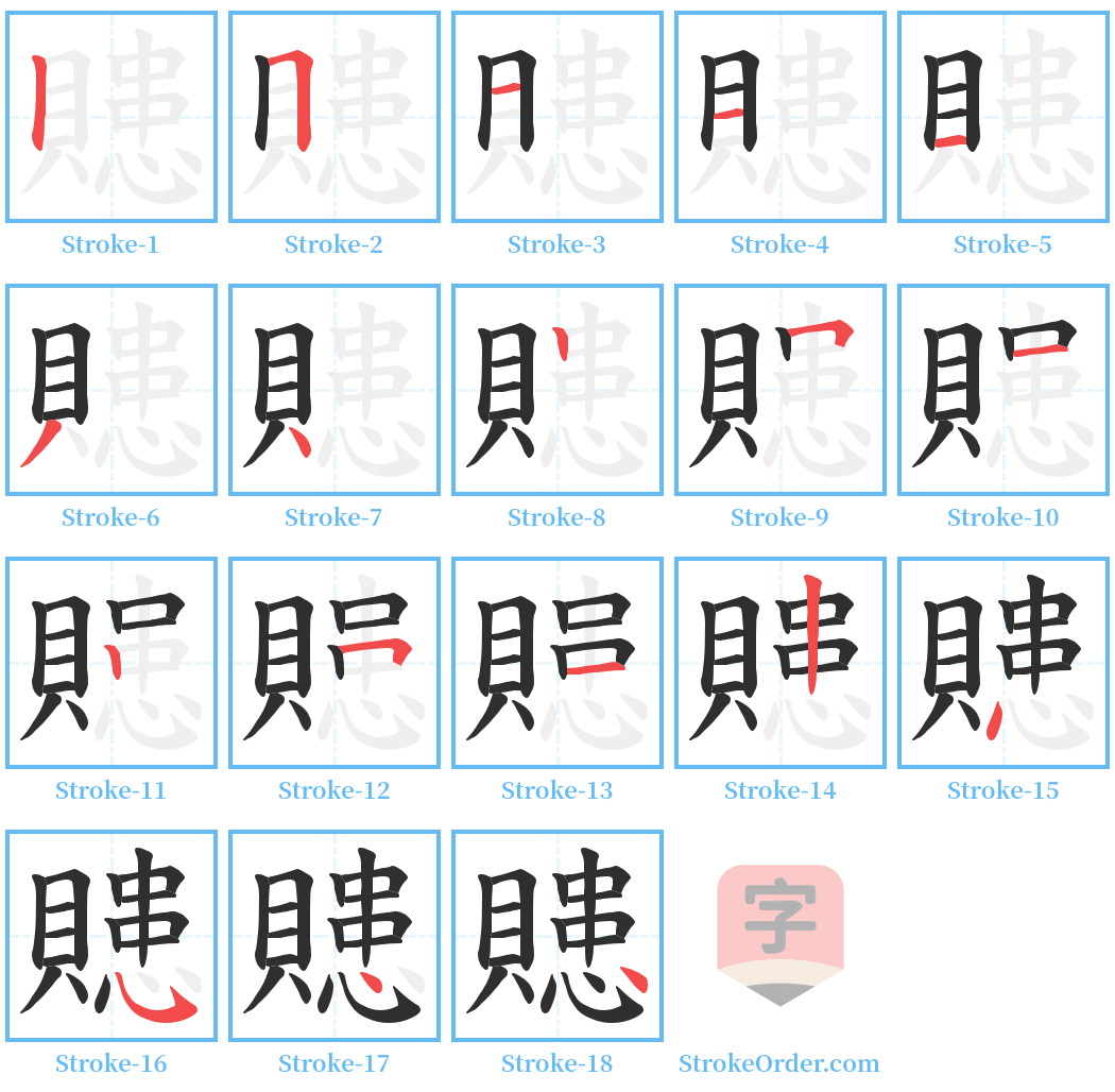 贃 Stroke Order Diagrams