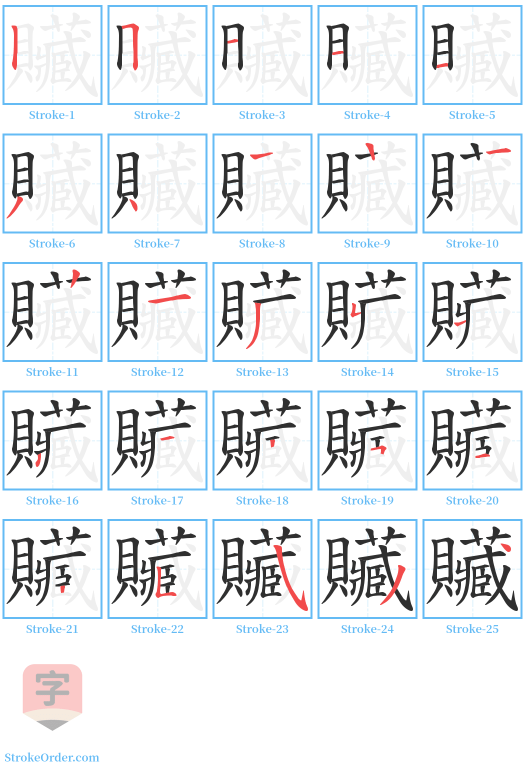 贜 Stroke Order Diagrams